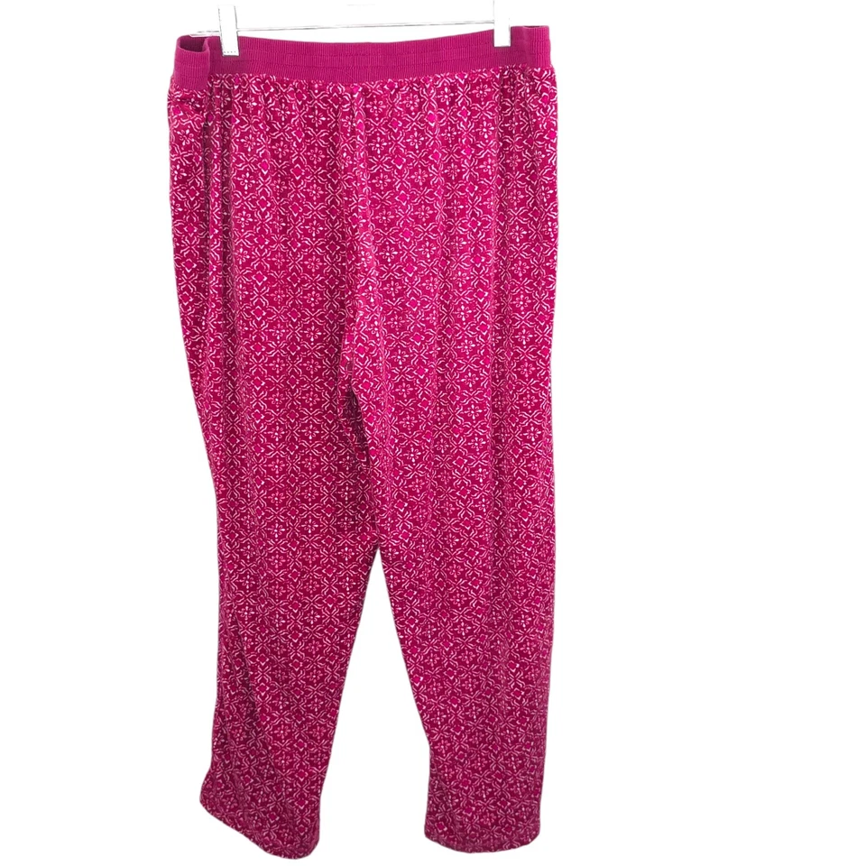 NAUTICA Women's Velour Printed Pajama Pants Loungewear Drawstring Large - Image 3 of 4