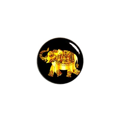 Mandala Elephant Fridge Magnet Pretty Gold Round Fridge Magnet Cool 1  M70-27