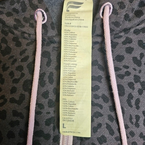 Fabletics Gray Leopard Print Fleece Jumpsuit - image 7