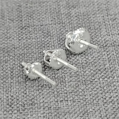 2 Sterling Silver Threaded Post Ear Nuts Screw Type Earring Back
