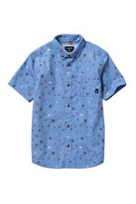 QUIKSILVER Boy's Button Up Shirt DITSY STRETCH - BLM6 - Medium - NWT 