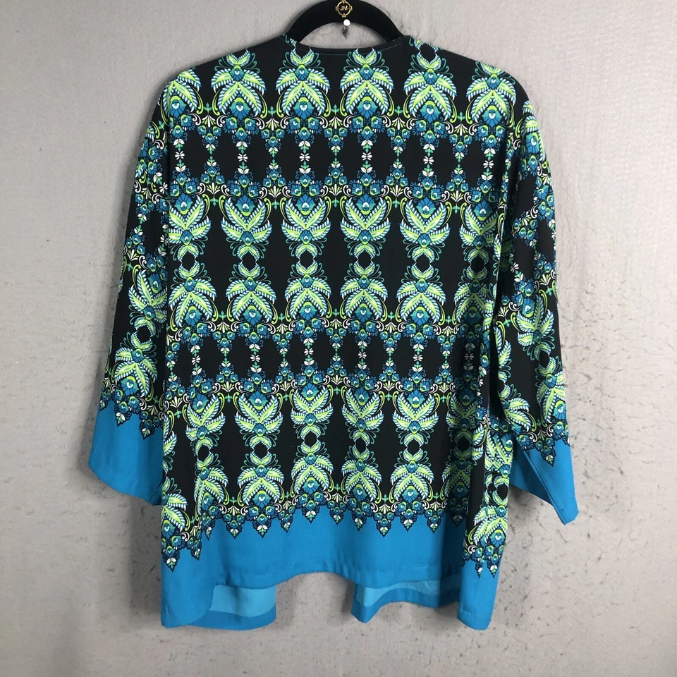 Кардиган женский Bob Mackie L синий искусство носить богемное заявление офис карьера - Изображение 3 из 4