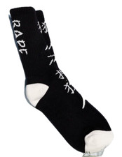 Authentic BAPE BATHING APE Black white script Socks White Font Japan soldout