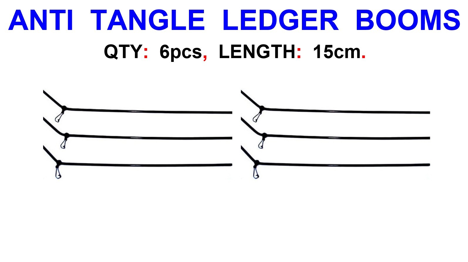 6 ANTI TANGLE 15cm LEDGER BOOMS FOR COARSE SEA FISHING LINE BOAT ROD RIGS LURES