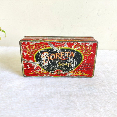 1930s Vintage Goodwins Boreta Soap Adv Litho Tin Box Manchester England TB1543