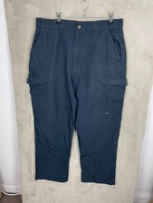 Men's Vintage Tru Spec Utility Khaki Cargo Trousers Size W34 L30 Dark Blue