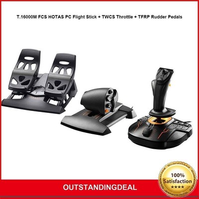 T16000M FCS HOTAS PC Flight Stick + TWCS Throttle + TFRP Rudder Pedals for Flight