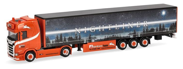 Scania CS 20 HD Herpa miniature 1/87 de prestige avec remorque 3 essieux