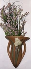 Vintage Roseville Pottery Pocket Wall Vase Reproduction Floral Design