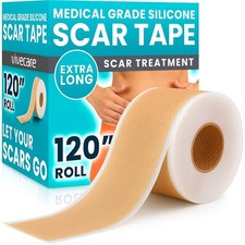 Medical Grade Silicone Scar Sheets Tape - Beige - 1.6" x 120" Roll - Scar