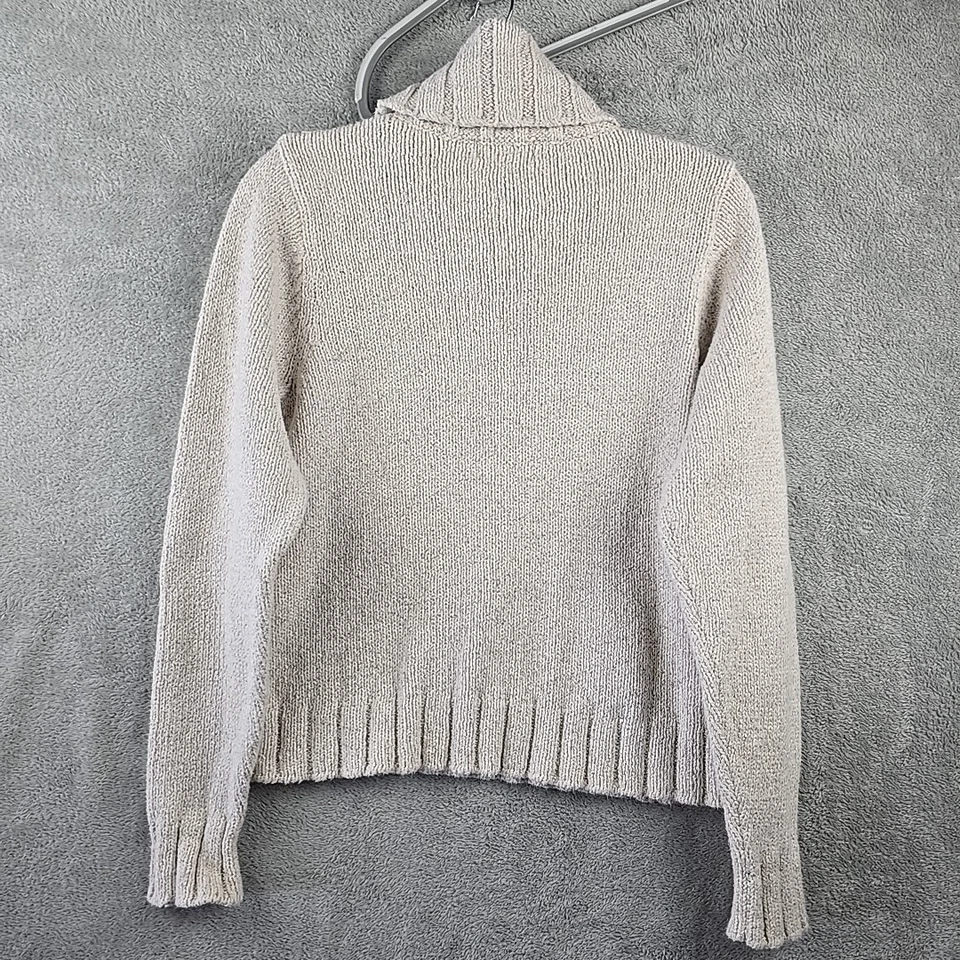 Suéter Woolrich Mujer Pequeño Avena Tejido con Cable Cuello Alto Manga Larga Foto 2 de 4