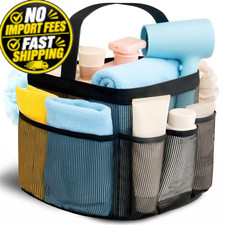 Mesh Shower Caddy Portable for College Dorm Room Essentials Girls Black
