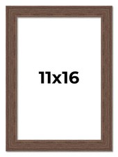 11x16 Frame Brown Farmhouse Solid Wood Picture Frame Width 1.5 Inches  Interior