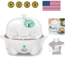 Rapid Egg Cooker, 7 Easy-To-Peel, Hard, Medium, Soft Boiled Eggs, Poacher, Om...