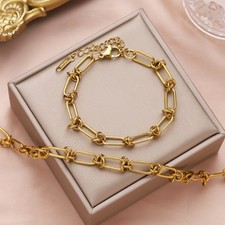 Bracelet Stainless Steel Knotted Chain Punk Hip-hop Metal Men Fashion Women  