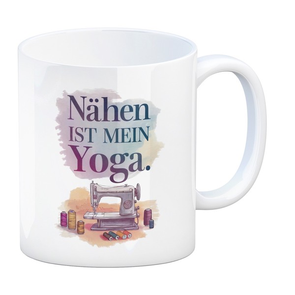 NäHen Ist Mein Yoga Kaffeebecher Mit NäHmaschine-image