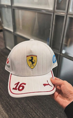 Scuderia Ferrari F1 Team PUMA Charles Leclerc 2026 White Hat Adult Cap - NWT