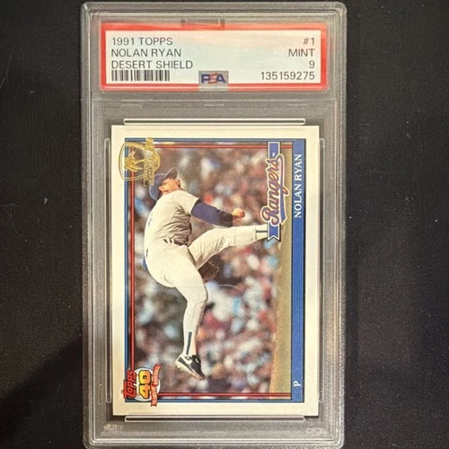 Topps 1991 Nolan Ryan #1 Operation Desert Shield PSA 9 Texas Rangers