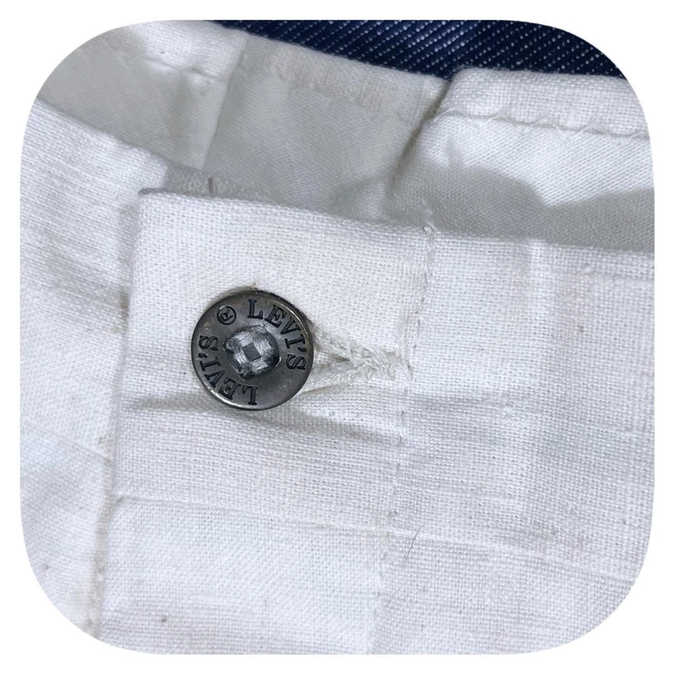 Calça masculina vintage anos 70 laranja aba branca Levi’s Panatela bootcut algodão 36 X 30 - Imagem 4 de 4