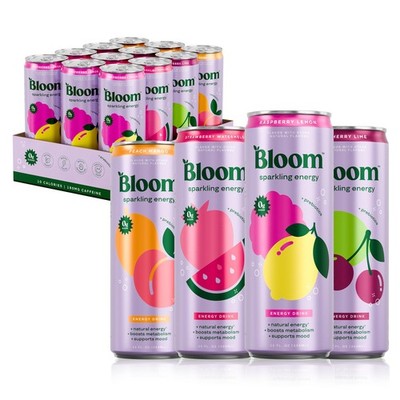 Bloom Nutrition Sparkling Energy Drink - Variety Pack - 12 Fl Oz (Pack of 12)