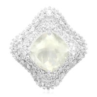 Cavill SilberanhäNger Mit 4,77Ct WeißEr Topas Antiker Kissenschliff