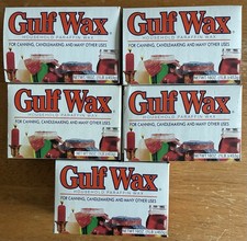 5 GULF WAX Household Paraffin Wax 1 lb Boxes Canning Candles Surfboards Skis Lot