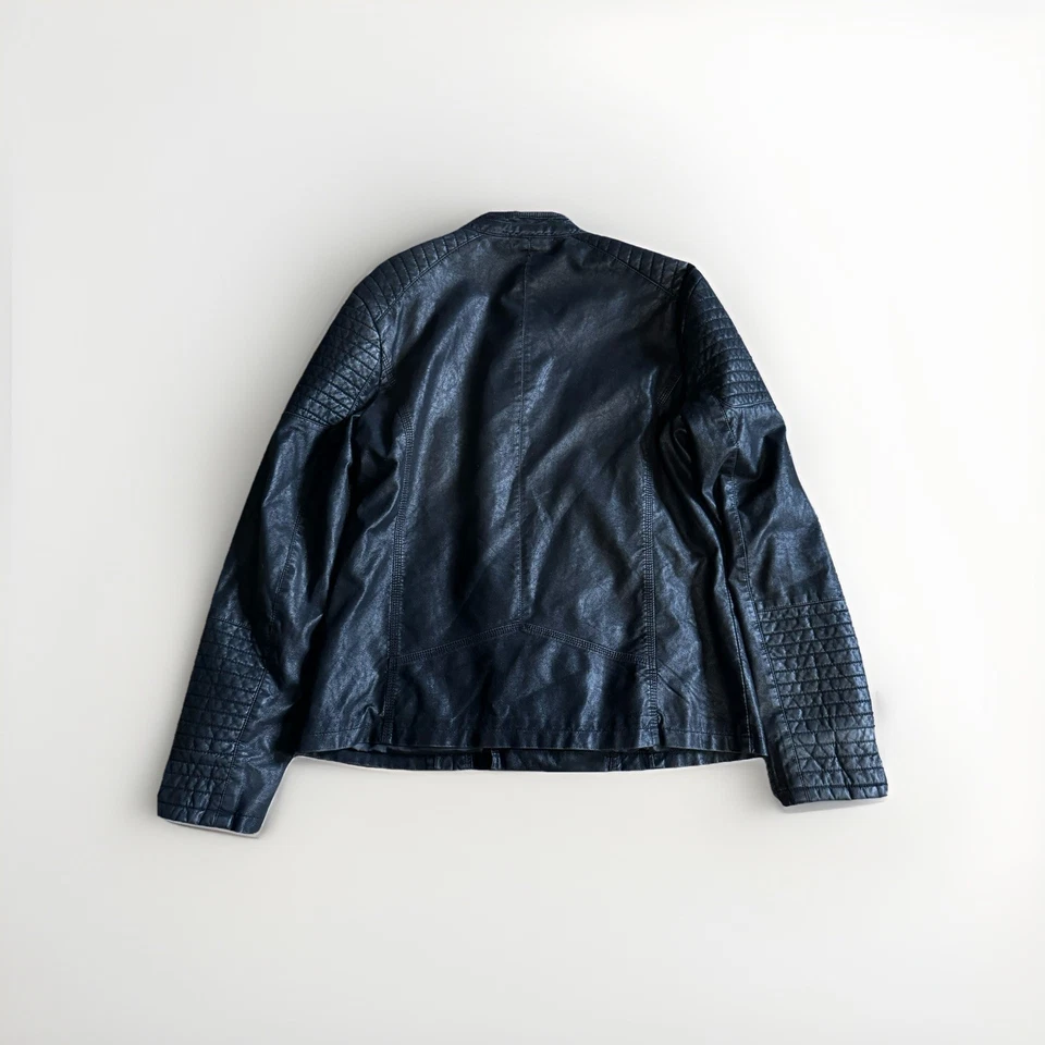 Large Mens Rock Style Motorcycle Jacket Coat Sportswear Biker Bomber - Image 2 of 4