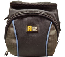Vintage Case Logic Black Blue Padded Camera Case Bag Compact