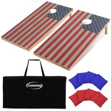 Tixwook Solid Wood Board Set 4X2Ft Regulation Game Set 8 Bean Bags And 2 Boards