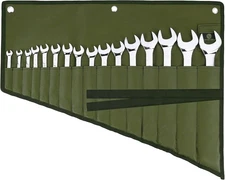 Wrench Roll Organizer 16 Pockets, Pouch Up with Water Proof Green 