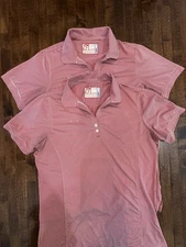 Chik Fil A Womens Sz M Lot of 2 Oobe HydroChill Striped Polo Uniform Work Shirt