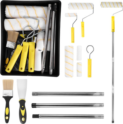 12 Stück Farbroller Set, 9 Zoll Farbroller und Tabletts Sets mit 5 Stück Roller und