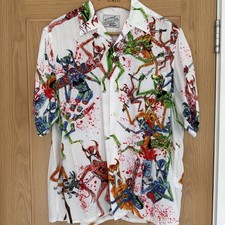 Camicia Wacko Maria Guilty Party Uomo M Stampa Grafica Rayon Manica Corta Giappone