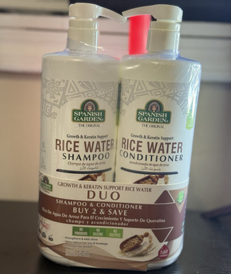 Spanish Garden The Original Rice Water Shampoo & Conditioner Duo 2x32oz, Keratin