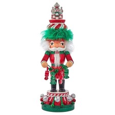 Kurt Adler Hollywood Wooden Nutcracker Collection, Red, White  Green Candy T...