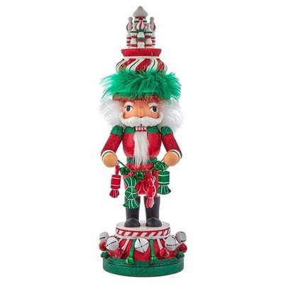 Kurt Adler Hollywood Wooden Nutcracker Collection, Red, White & Green Candy T...