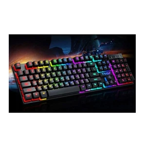 T-WOLF TF20 Gaming Keyboard Wired Rainbow Backlight Mechanical Feel New In Box