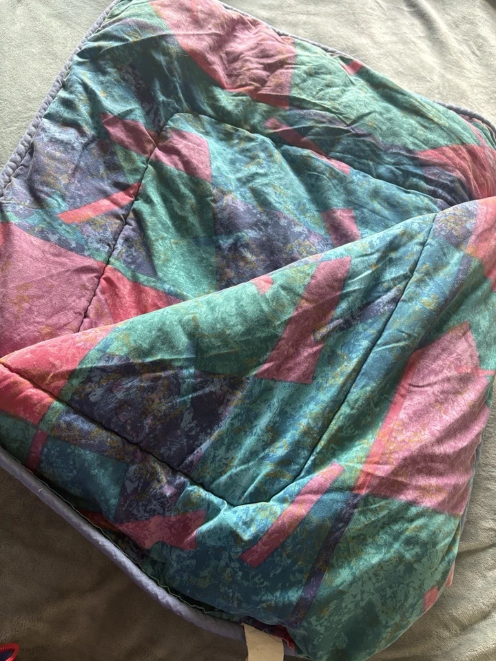 Edredón vintage Springmaid retro salvado por la campana abstracto años 80 90 Y2K COMPLETO Foto 3 de 4