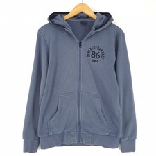 Peak Performance Vintage Sweat à Capuche à Fermeture Éclair Longue Bleu Taille S