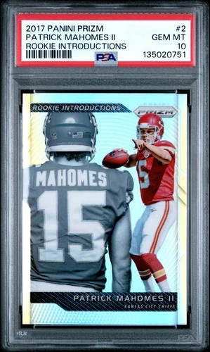 2017 PANINI PRIZM RC INTRODUCTIONS #2 PATRICK MAHOMES II PSA 10