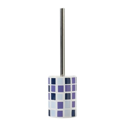 MSV  WC Bürste Toilettenbürste Klobürste Keramik Mosaiko Blau Weiß