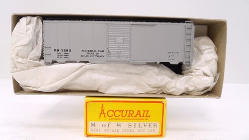 Accurail 1:87 escala HO MW M de W plata 40' AAR acero tren caja coche kit 3281 | Condition: New