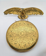 Antique Erhard & Söhne Brass Eagle Wall Plaque Gong | Moorish Revival c.1900