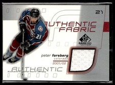 2001-02 SP Game Used Authentic Fabric Peter Forsberg Colorado Avalanche #AF-PF