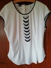Blusenshirt Top von Basler, weiß mit schwarz, Gr. 40, neuwertig