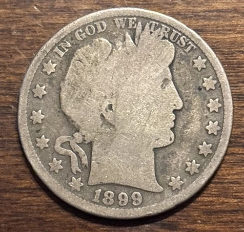 1899-P Barber Half Dollar 90% Silver Coin Fifty Cent 50c Philadelphia