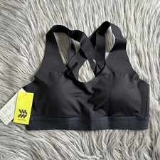 All In Motion Sports Bra Womens Size Small Black Strappy Wireless Medium Support