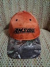 Amsoil Hat Orange Camo Strapback Cap Adjustable Camouflage 