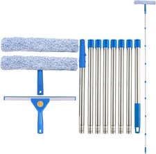 10 Feet Professional Squeegee Window Cleaner Tool Brush with Extension Pole