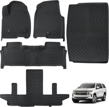 Floor Mats for 2021-2025 Suburban/GMC Yukon XL 7 Seats, TPE All Weather 3 Rows